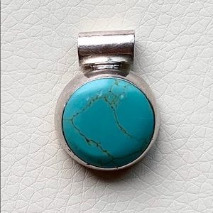 Turquoise pendant in sterling silver